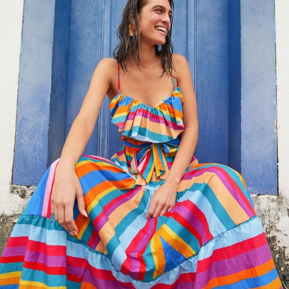 FARM Rio Striped Scarf Maxi Skirt - Picture 2 of 9